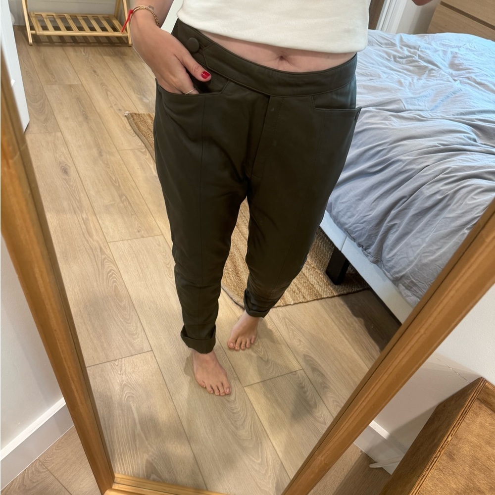 Real leather pants